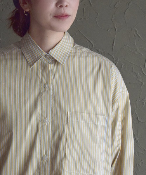 apartment department（アパートメントデパートメント）の「マルチストライプ ベーシックシャツ（シャツ/ブラウス・レディース・ブルー/イエロー/グリーン・M）」の19枚目の写真