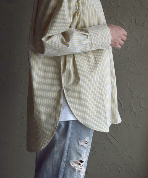 apartment department（アパートメントデパートメント）の「マルチストライプ ベーシックシャツ（シャツ/ブラウス・レディース・ブルー/イエロー/グリーン・M）」の12枚目の写真