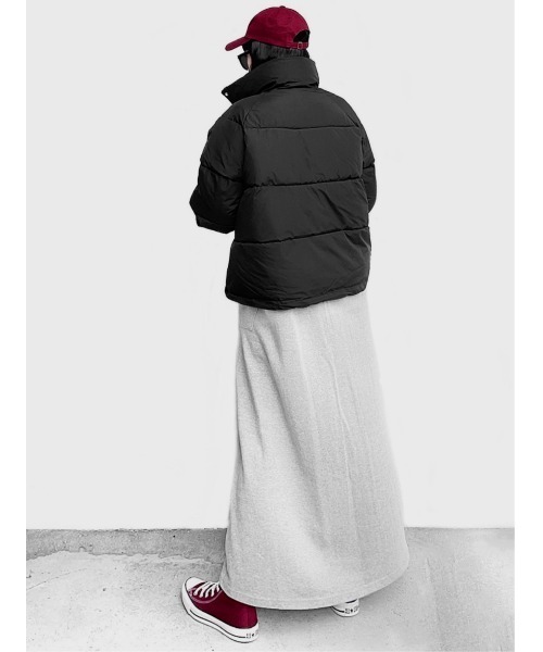 LVEU.（ラブユ.）の「【LVEU.】ショート中綿ブルゾン(Ai select) / アウター ブルゾン ジャンパー 中綿 ダウン ショート丈 暖かい ジャケット ブラック バーガンディ ワイン レッド（ダウンジャケット/コート・レディース・バーガンディー/ブラック・FREE）」の21枚目の写真