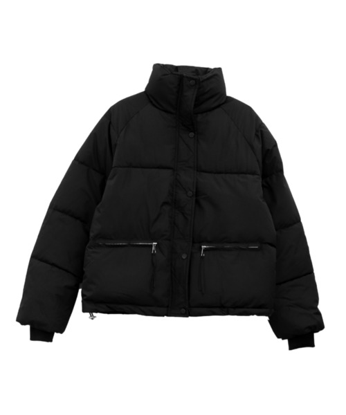 LVEU.（ラブユ.）の「【LVEU.】ショート中綿ブルゾン(Ai select) / アウター ブルゾン ジャンパー 中綿 ダウン ショート丈 暖かい ジャケット ブラック バーガンディ ワイン レッド（ダウンジャケット/コート・レディース・バーガンディー/ブラック・FREE）」の22枚目の写真