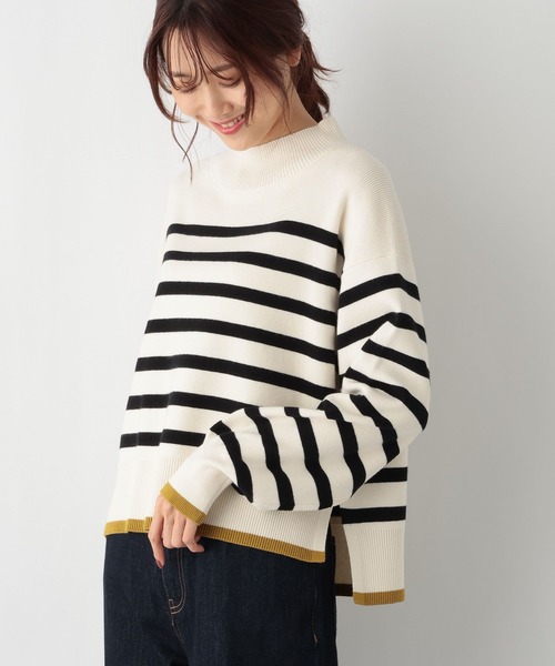 GLOBAL WORK(グローバルワーク)の「メルティクロップドプルオーバー/992282(ニット/セーター・レディース・ホワイト系その他/ブラック系その他/ホワイト×ブラック/ブラウン系その他・FREE)」の7枚目の写真