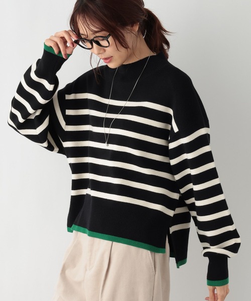 GLOBAL WORK(グローバルワーク)の「メルティクロップドプルオーバー/992282(ニット/セーター・レディース・ホワイト系その他/ブラック系その他/ホワイト×ブラック/ブラウン系その他・FREE)」の12枚目の写真