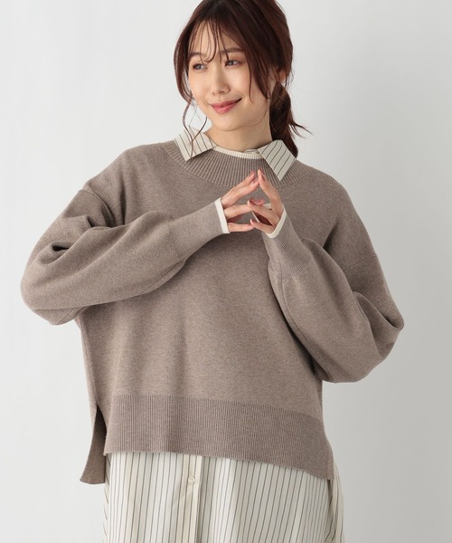 GLOBAL WORK(グローバルワーク)の「メルティクロップドプルオーバー/992282(ニット/セーター・レディース・ホワイト系その他/ブラック系その他/ホワイト×ブラック/ブラウン系その他・FREE)」の15枚目の写真