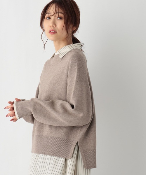 GLOBAL WORK(グローバルワーク)の「メルティクロップドプルオーバー/992282(ニット/セーター・レディース・ホワイト系その他/ブラック系その他/ホワイト×ブラック/ブラウン系その他・FREE)」の16枚目の写真