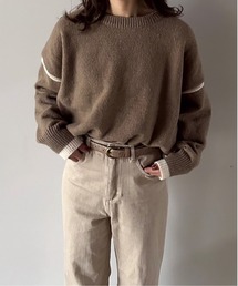 t a r o s u | bicolor yuru line knit/バイカラーユルラインニット(ニット/セーター)