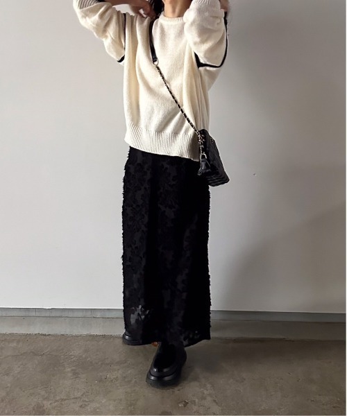 t a r o s u（タロス）の「bicolor yuru line knit/バイカラーユルラインニット（ニット/セーター・レディース・アイボリー/チョコ・FREE）」の18枚目の写真