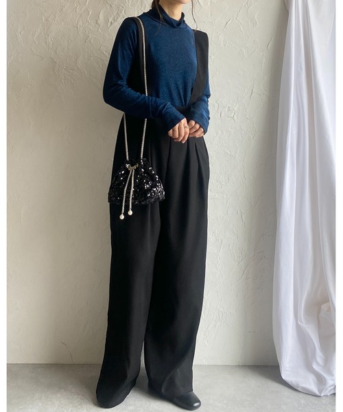 She's Closet(シーズクローゼット)の「スパンコールキラキラビジュー巾着ミニチェーンショルダーバッグ(ショルダーバッグ・レディース・ブラック/シルバー・FREE)」の22枚目の写真