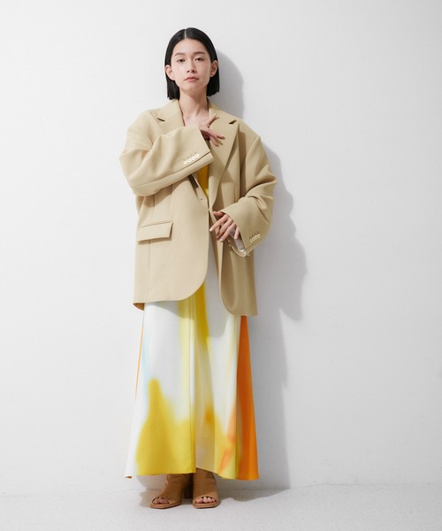 ADAM ET ROPE'（アダムエロペ）の「【サステナブル】シングルブレストオーバージャケット（テーラードジャケット・レディース・ブラック/ベージュ・FREE）」の7枚目の写真