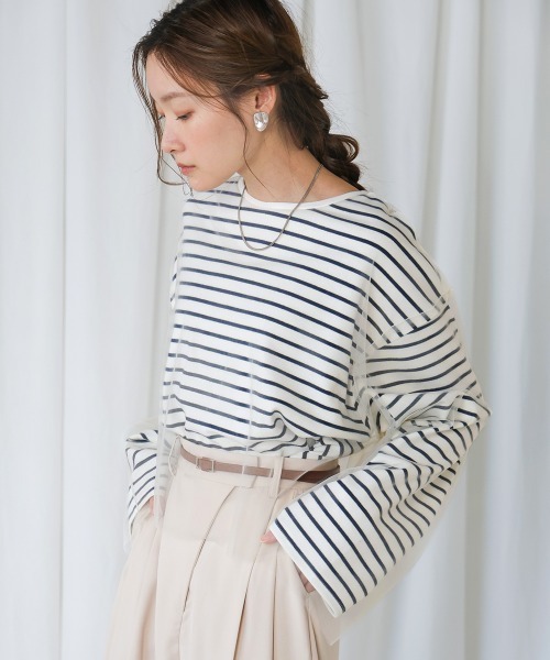 alice auaa ボーダートップス カットソー alice+olivia アリスアンドオリビア ステイシーボーダーTシャツ