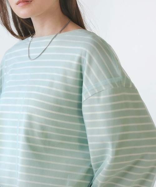 セール】チュールボーダートップス（Tシャツ/カットソー）｜Bab