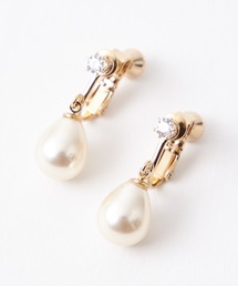 キュービックジルコニア×パールイヤリング