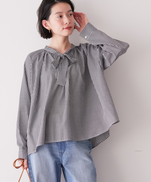 AMERICAN HOLIC(アメリカンホリック)の「イージケア2WAYボウタイブラウス(シャツ/ブラウス・レディース・その他5/アイボリー/ブラック・M/L)」の3枚目の写真