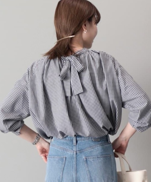 AMERICAN HOLIC(アメリカンホリック)の「イージケア2WAYボウタイブラウス(シャツ/ブラウス・レディース・その他5/アイボリー/ブラック・M/L)」の4枚目の写真