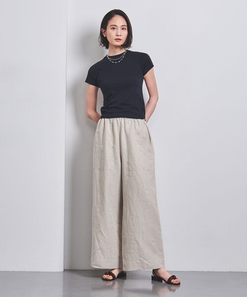 UNITED ARROWS（ユナイテッドアローズ）の「パッチポケット リネンパンツ（その他パンツ・レディース・ナチュラル/ブラック/レッド・36/38）」の5枚目の写真