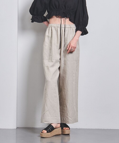 UNITED ARROWS（ユナイテッドアローズ）の「パッチポケット リネンパンツ（その他パンツ・レディース・ナチュラル/ブラック/レッド・36/38）」の6枚目の写真