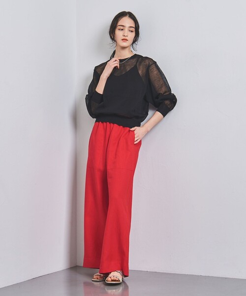 UNITED ARROWS（ユナイテッドアローズ）の「パッチポケット リネンパンツ（その他パンツ・レディース・ナチュラル/ブラック/レッド・36/38）」の11枚目の写真