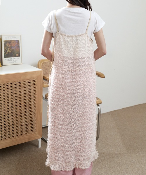 UNE MANSION（ユヌマンション）の「[UNE ORIGINAL]【サイドストリングで調節可能】シースルーフリンジロングレイヤードワンピース（ワンピース・レディース・ブラック/ピンク系その他/アイボリー/ベージュ・FREE）」の18枚目の写真