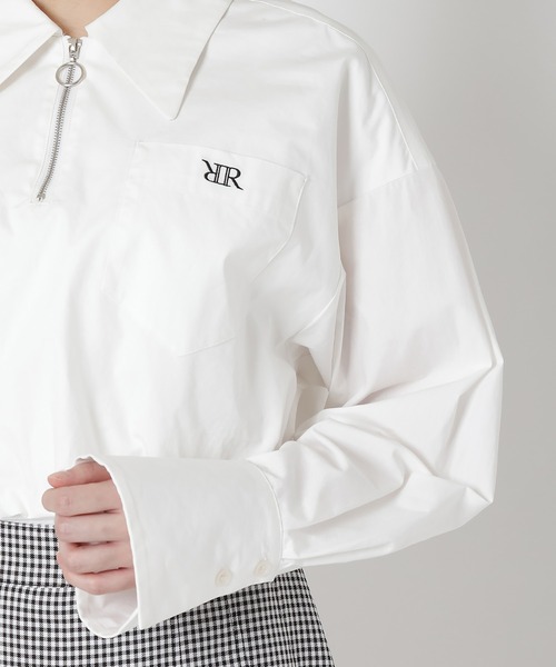 REDYAZEL(レディアゼル)の「ジップ刺繍シャツ(シャツ/ブラウス・レディース・ブルー/ネイビー/オフホワイト・FREE)」の14枚目の写真