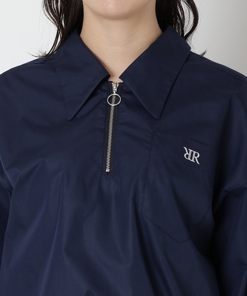 REDYAZEL(レディアゼル)の「ジップ刺繍シャツ(シャツ/ブラウス・レディース・ブルー/ネイビー/オフホワイト・FREE)」の5枚目の写真