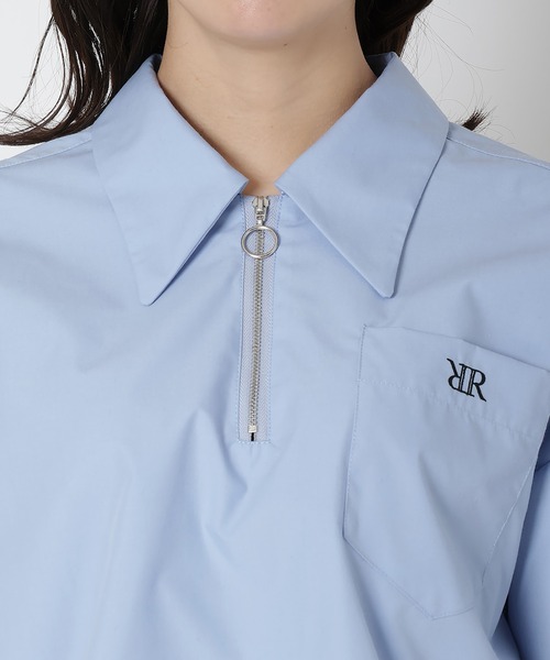 REDYAZEL(レディアゼル)の「ジップ刺繍シャツ(シャツ/ブラウス・レディース・ブルー/ネイビー/オフホワイト・FREE)」の6枚目の写真