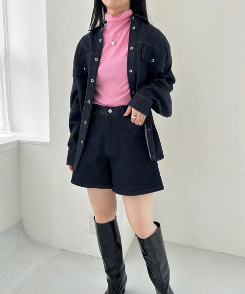 mystic（ミスティック）の「【2サイズ展開】デニムショートパンツ（デニムパンツ・レディース・インディゴブルー/ブルー・1/2）」の21枚目の写真