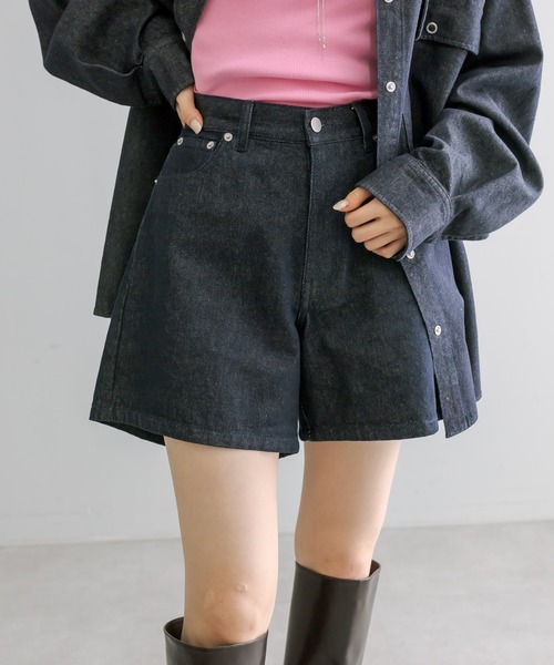 mystic（ミスティック）の「【2サイズ展開】デニムショートパンツ（デニムパンツ・レディース・インディゴブルー/ブルー・1/2）」の3枚目の写真
