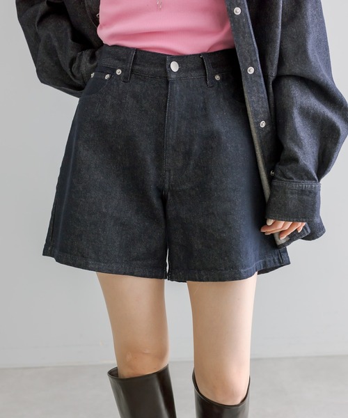 mystic（ミスティック）の「【2サイズ展開】デニムショートパンツ（デニムパンツ・レディース・インディゴブルー/ブルー・1/2）」の4枚目の写真