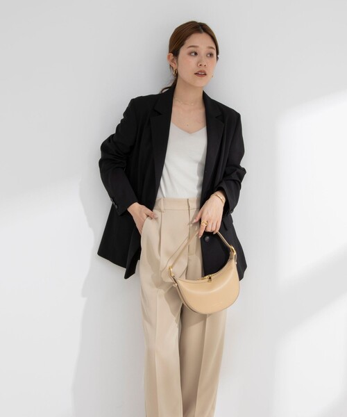 NOLLEY’S Sophi（ノーリーズソフィ）の「《セットアップ対応》ウォッシャブル麻調合繊シングルオーバージャケット（テーラードジャケット・レディース・ベージュ/ブラック・38/36）」の22枚目の写真