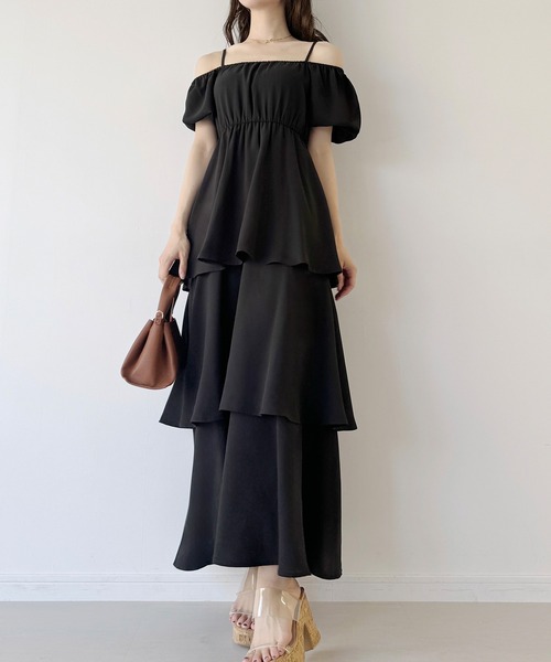 セール】2wayオフショルティアードワンピース（ワンピース）｜JUNOAH