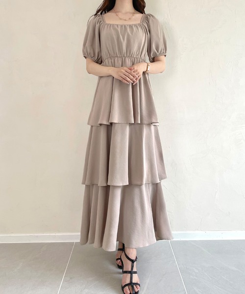 ワンピース 無地 オフショル 半袖 ロング 2WAY ティアード dp142t2_1.jpg