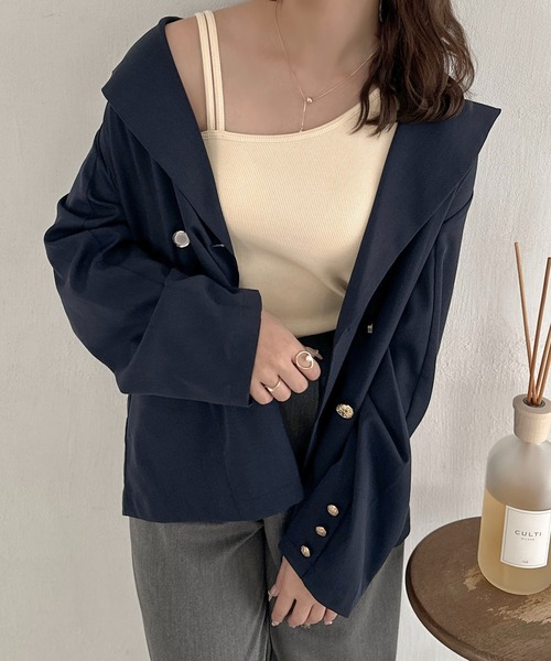 apres jour clair（アプレジュールクレア）の「【apres jour clair】カップ付アシメデザインタンクトップ【ZOZOTOWN限定アイテム】（キャミソール・レディース・ブラウン系その他/アイボリー・フリー/X-LARGE）」の11枚目の写真