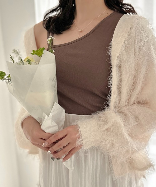 apres jour clair（アプレジュールクレア）の「【apres jour clair】カップ付アシメデザインタンクトップ【ZOZOTOWN限定アイテム】（キャミソール・レディース・ブラウン系その他/アイボリー・フリー/X-LARGE）」の12枚目の写真