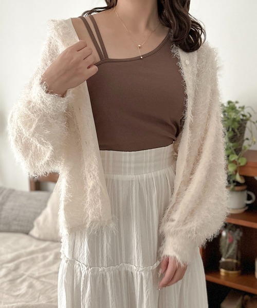 apres jour clair（アプレジュールクレア）の「【apres jour clair】カップ付アシメデザインタンクトップ【ZOZOTOWN限定アイテム】（キャミソール・レディース・ブラウン系その他/アイボリー・フリー/X-LARGE）」の15枚目の写真