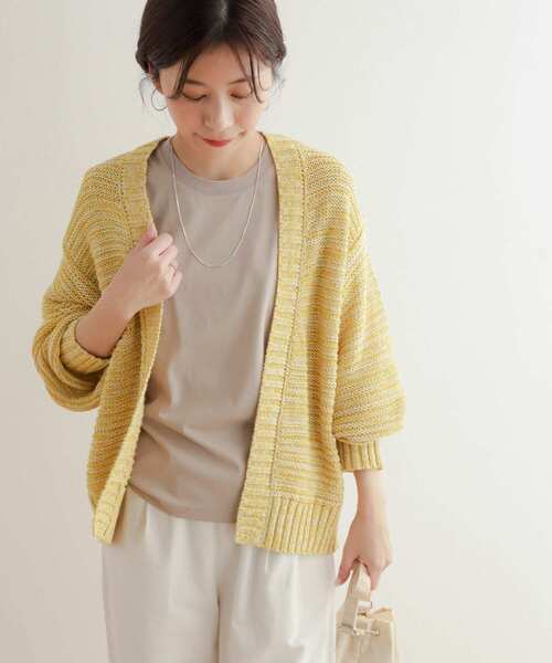 URBAN RESEARCH DOORS（アーバンリサーチドアーズ）の「テープヤーンMIXカーディガン（カーディガン/ボレロ・レディース・ミント/イエロー・MEDIUM）」の8枚目の写真