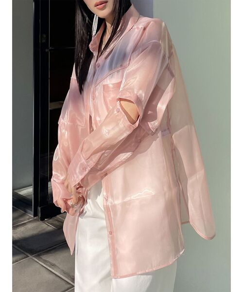 「MURUA」 長袖シャツ FREE ブラウン レディース ターンバック2wayシャツ[品番：MKSW0056588]｜MURUA（ムルーア
