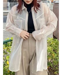 MURUA | 2WAYスリーブシアーシャツ(シャツ/ブラウス)