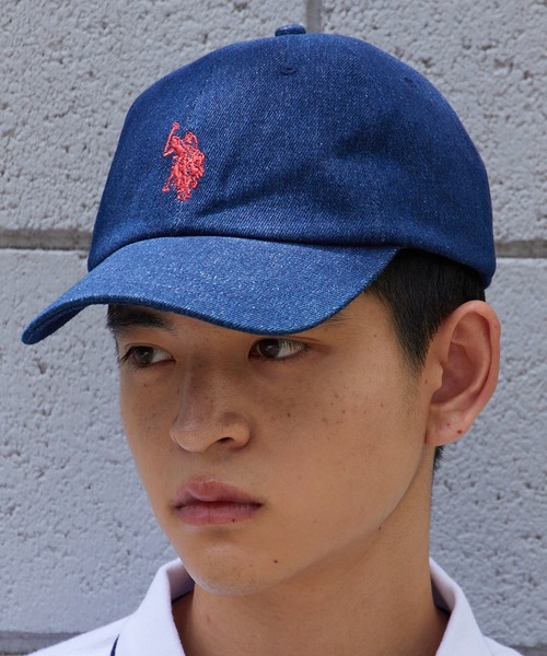 [2] ユーズドフルギ 古着 {{BULL BOT}}刺繍6パネルキャップ セールU.S. POLO ASSN.⁄ユーエスポロアッスン ロゴ刺繍キャップ 6