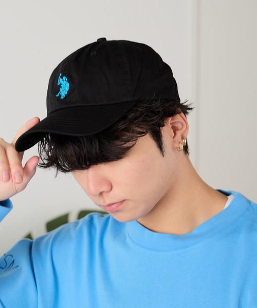 [2] ユーズドフルギ 古着 {{BULL BOT}}刺繍6パネルキャップ セールU.S. POLO ASSN.⁄ユーエスポロアッスン ロゴ刺繍キャップ 6