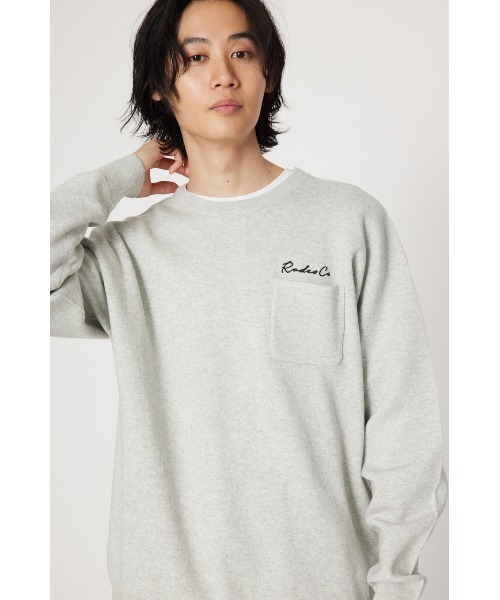 RODEO CROWNS WIDE BOWL(ロデオクラウンズワイドボウル)の「メンズ CROWN OG パッチニットトップス(ニット/セーター・メンズ・グレー×ホワイト/ブラック/オフホワイト・MEDIUM/LARGE)」の14枚目の写真