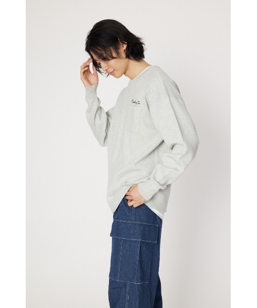RODEO CROWNS WIDE BOWL(ロデオクラウンズワイドボウル)の「メンズ CROWN OG パッチニットトップス(ニット/セーター・メンズ・グレー×ホワイト/ブラック/オフホワイト・MEDIUM/LARGE)」の15枚目の写真
