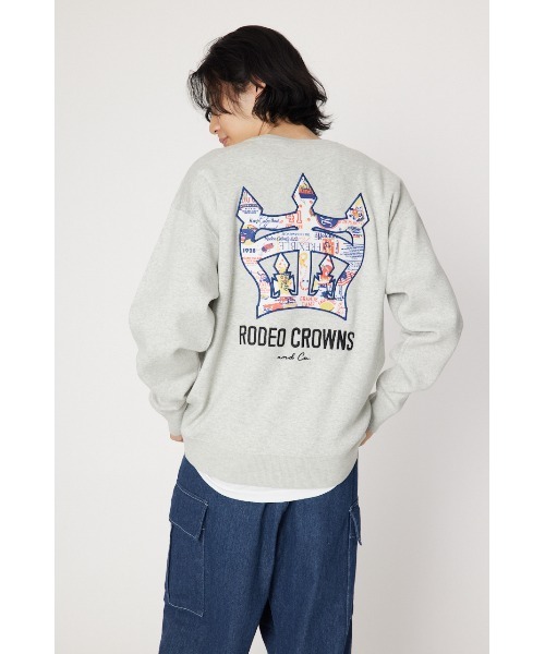 RODEO CROWNS WIDE BOWL(ロデオクラウンズワイドボウル)の「メンズ CROWN OG パッチニットトップス(ニット/セーター・メンズ・グレー×ホワイト/ブラック/オフホワイト・MEDIUM/LARGE)」の16枚目の写真