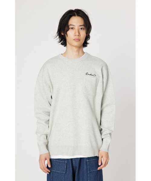RODEO CROWNS WIDE BOWL(ロデオクラウンズワイドボウル)の「メンズ CROWN OG パッチニットトップス(ニット/セーター・メンズ・グレー×ホワイト/ブラック/オフホワイト・MEDIUM/LARGE)」の19枚目の写真