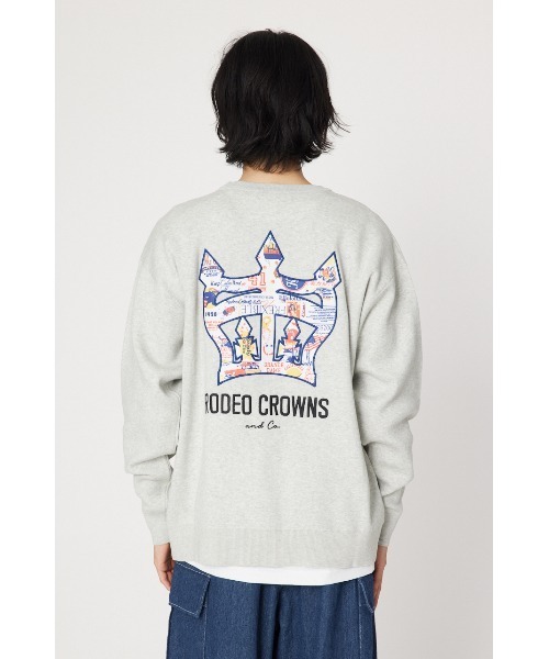 RODEO CROWNS WIDE BOWL(ロデオクラウンズワイドボウル)の「メンズ CROWN OG パッチニットトップス(ニット/セーター・メンズ・グレー×ホワイト/ブラック/オフホワイト・MEDIUM/LARGE)」の21枚目の写真