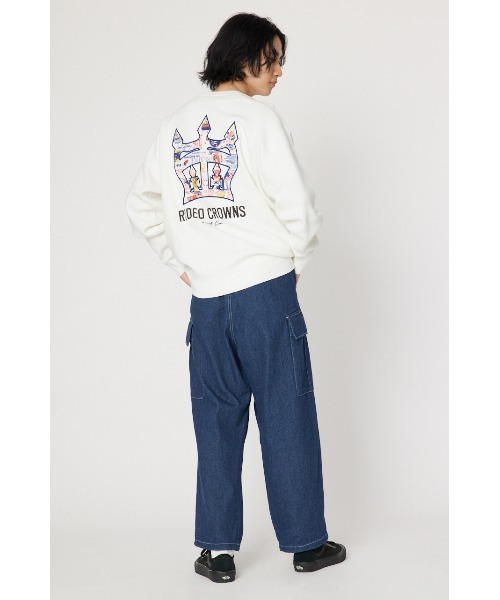 RODEO CROWNS WIDE BOWL(ロデオクラウンズワイドボウル)の「メンズ CROWN OG パッチニットトップス(ニット/セーター・メンズ・グレー×ホワイト/ブラック/オフホワイト・MEDIUM/LARGE)」の13枚目の写真