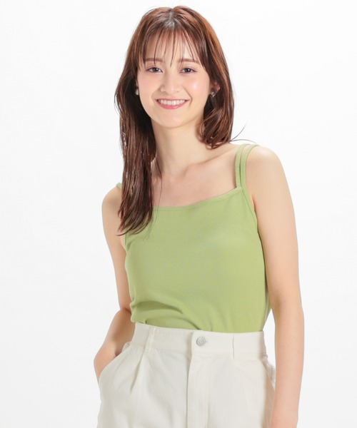 Honeys（ハニーズ）の「カップ付きキャミソール（キャミソール・レディース・ブラック/イエロー系その他/ホワイト×ブラック/パープル/ホワイト/モカ/オレンジ・S/M/L）」の16枚目の写真