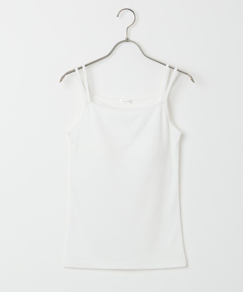 Honeys（ハニーズ）の「カップ付きキャミソール（キャミソール・レディース・ブラック/イエロー系その他/ホワイト×ブラック/パープル/ホワイト/モカ/オレンジ・S/M/L）」の22枚目の写真