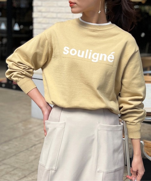 Chez toi(シェトワ)の「ロゴニットプルオーバー(ニット/セーター・レディース・イエロー/グリーン/オフホワイト/ブラック・FREE)」の4枚目の写真