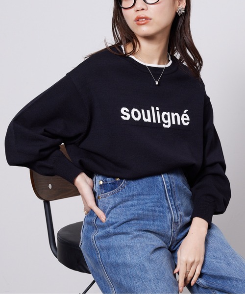 Chez toi(シェトワ)の「ロゴニットプルオーバー(ニット/セーター・レディース・イエロー/グリーン/オフホワイト/ブラック・FREE)」の1枚目の写真