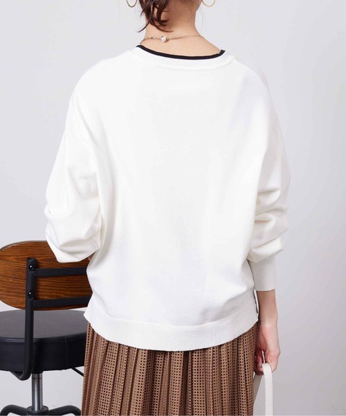 Chez toi(シェトワ)の「ロゴニットプルオーバー(ニット/セーター・レディース・イエロー/グリーン/オフホワイト/ブラック・FREE)」の13枚目の写真