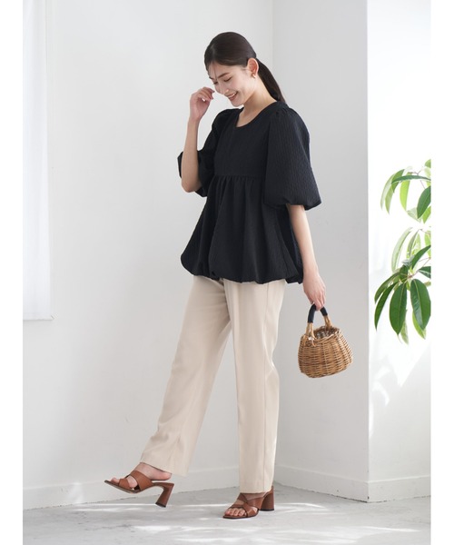 Stylevoice for xxx（スタイルヴォイスフォー）の「ジャガードペプラムブラウス（シャツ/ブラウス・レディース・ブラック/ホワイト・FREE）」の12枚目の写真